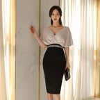 V-neck Pleated Dress photo 3