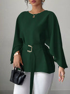 Batwing Sleeve Belted Blouse (16)