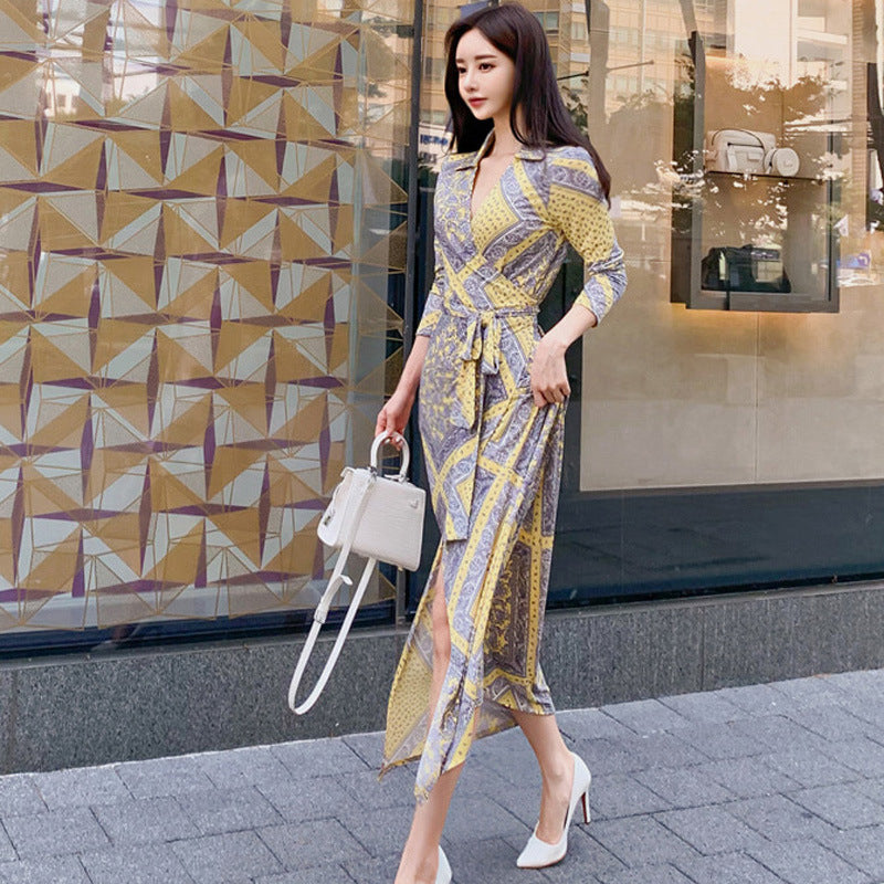 Blocked Gray Yellow Maxi Dress photo 5