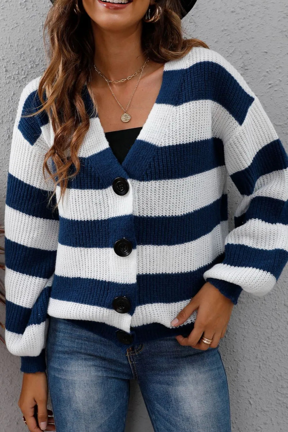 Striped Button Up Long Sleeve Sweater (16)