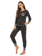 Round Neck Top Pants Lounge Set (3)