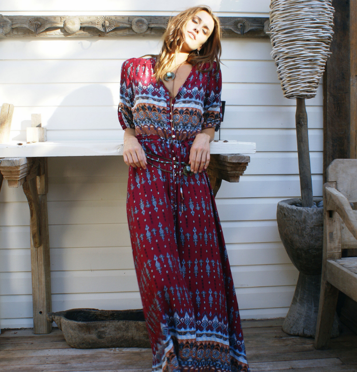 Beach Boho Maxi Dress variant CJNSSYLY00056-Red-S|CJNSSYLY00056-Red-4XL|CJNSSYLY00056-Red-M|CJNSSYLY00056-Red-XXL|CJNSSYLY00056-Red-3XL|CJNSSYLY00056-Red-XL|CJNSSYLY00056-Red-5XL|CJNSSYLY00056-Red-L