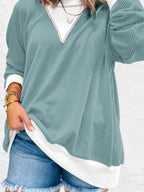 Contrast Dropped Shoulder Sweatshirt (13)