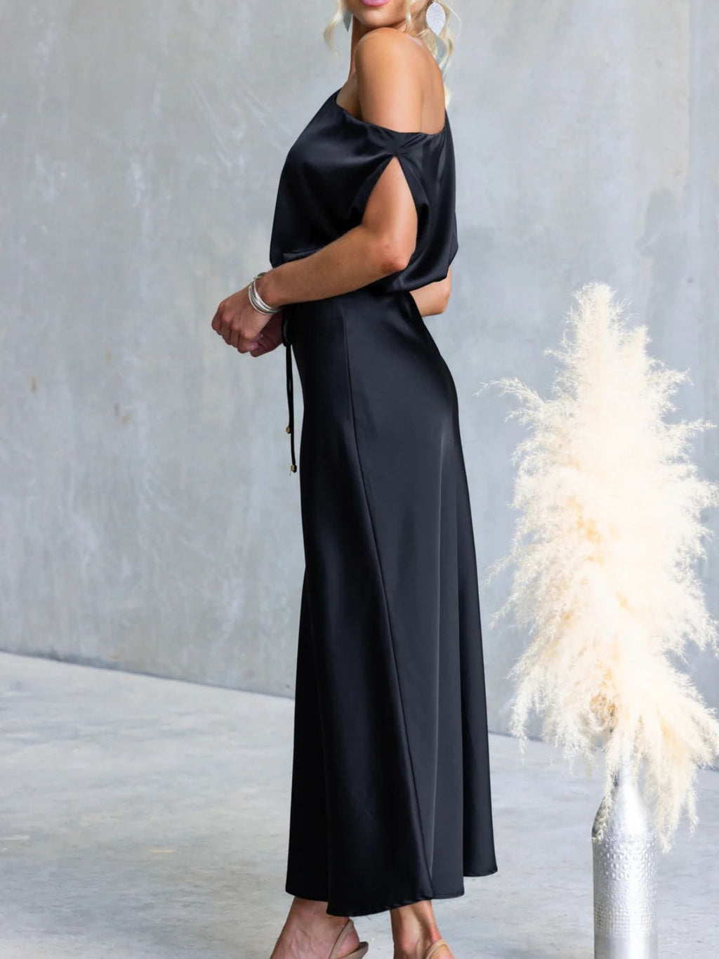 One-shoulder Tied Midi Dress (9)