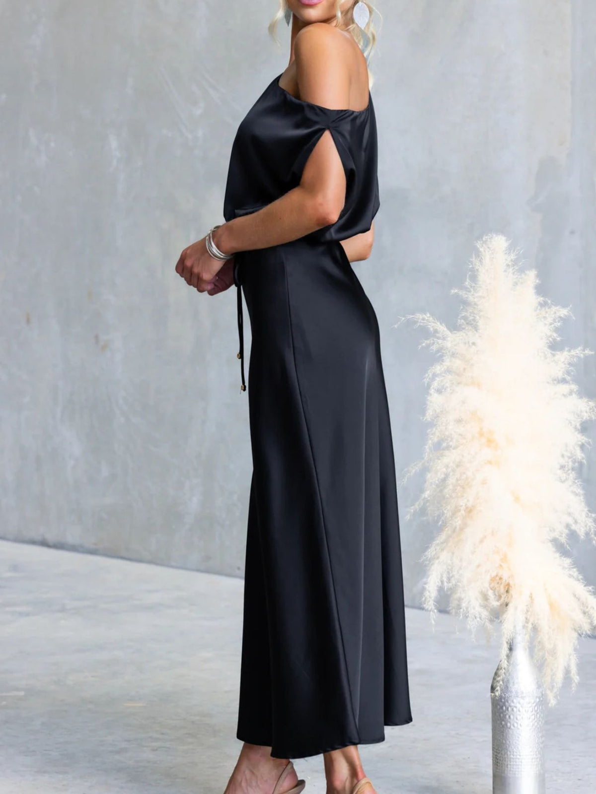 One-shoulder Tied Midi Dress (9)