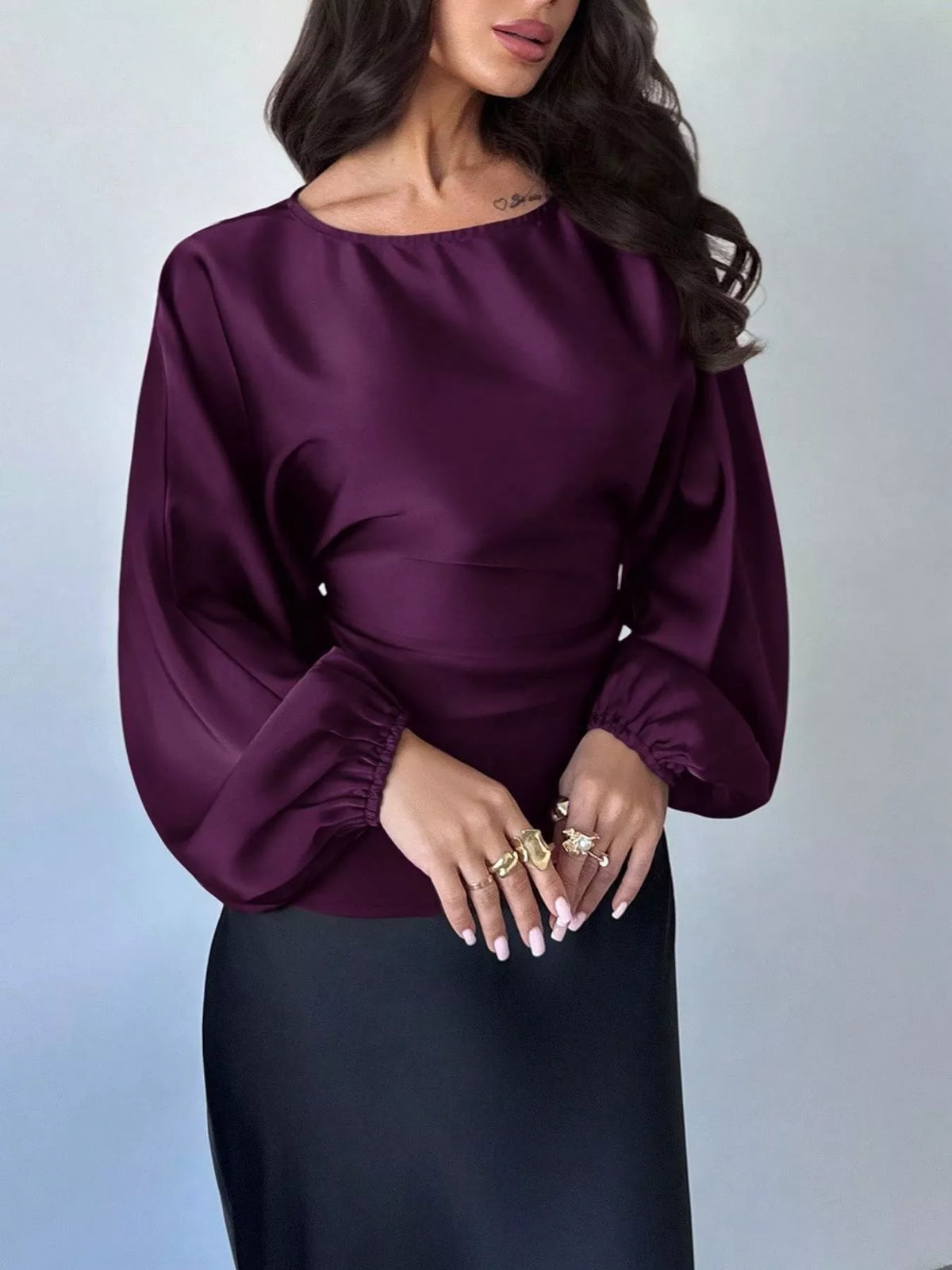 Polka Dot Round Neck Blouse (21)