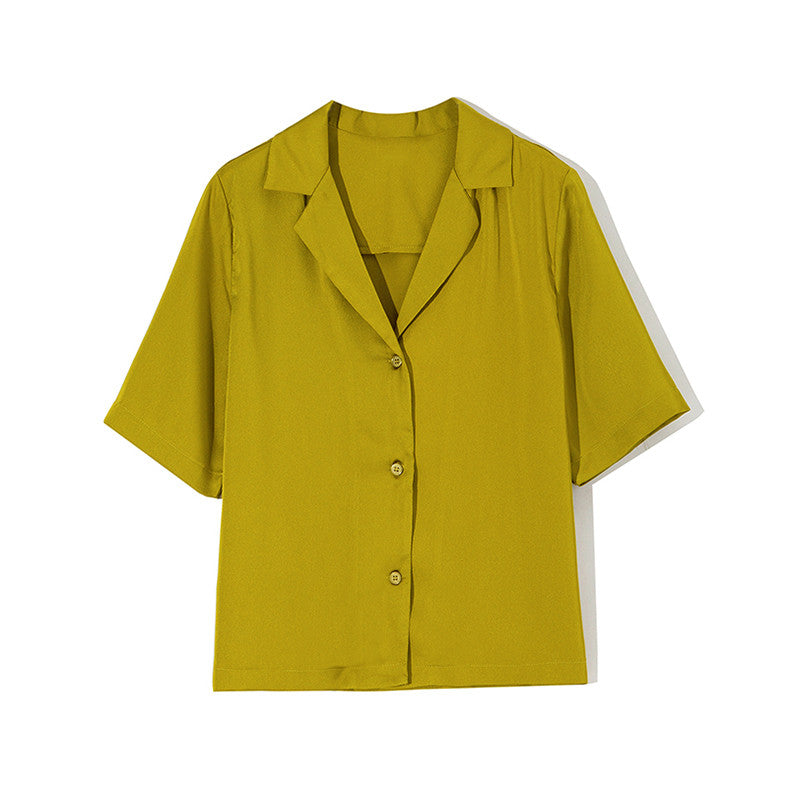 Silk Satin Shirt variant CJNSSYCS06420-Green-M|CJNSSYCS06420-Green-L|CJNSSYCS06420-Green-S