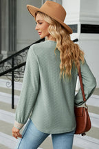 V-neck Long Sleeve T-shirt (15)