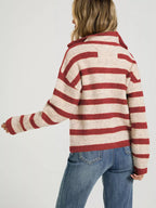 Striped Fuzzy Knit Cardigan (6)