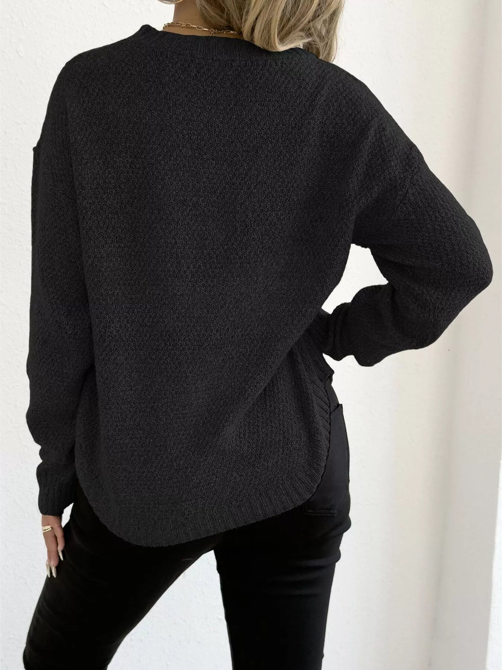 Lace Bow Embroidered Round Neck Sweater (7)