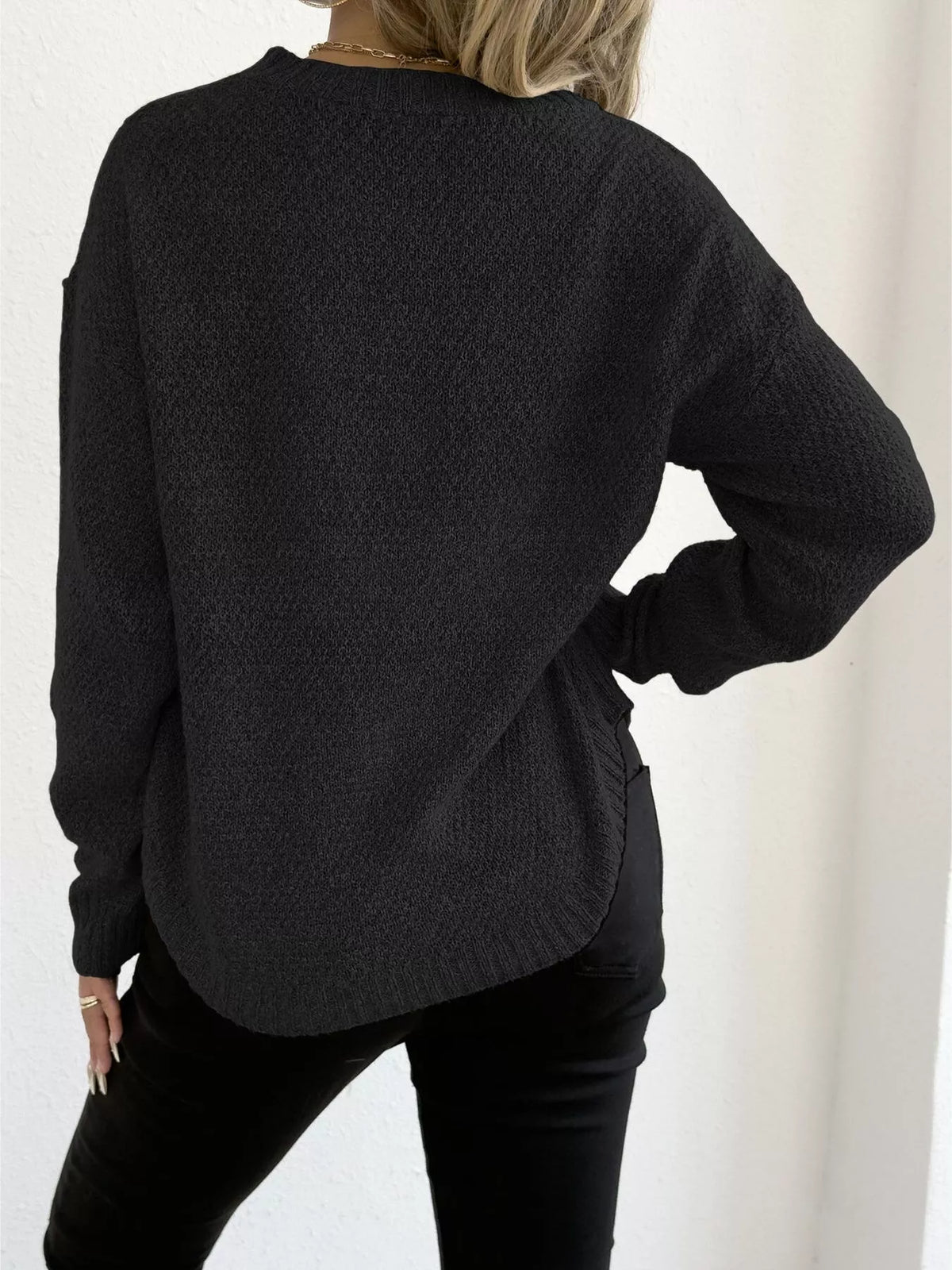 Lace Bow Embroidered Round Neck Sweater (7)