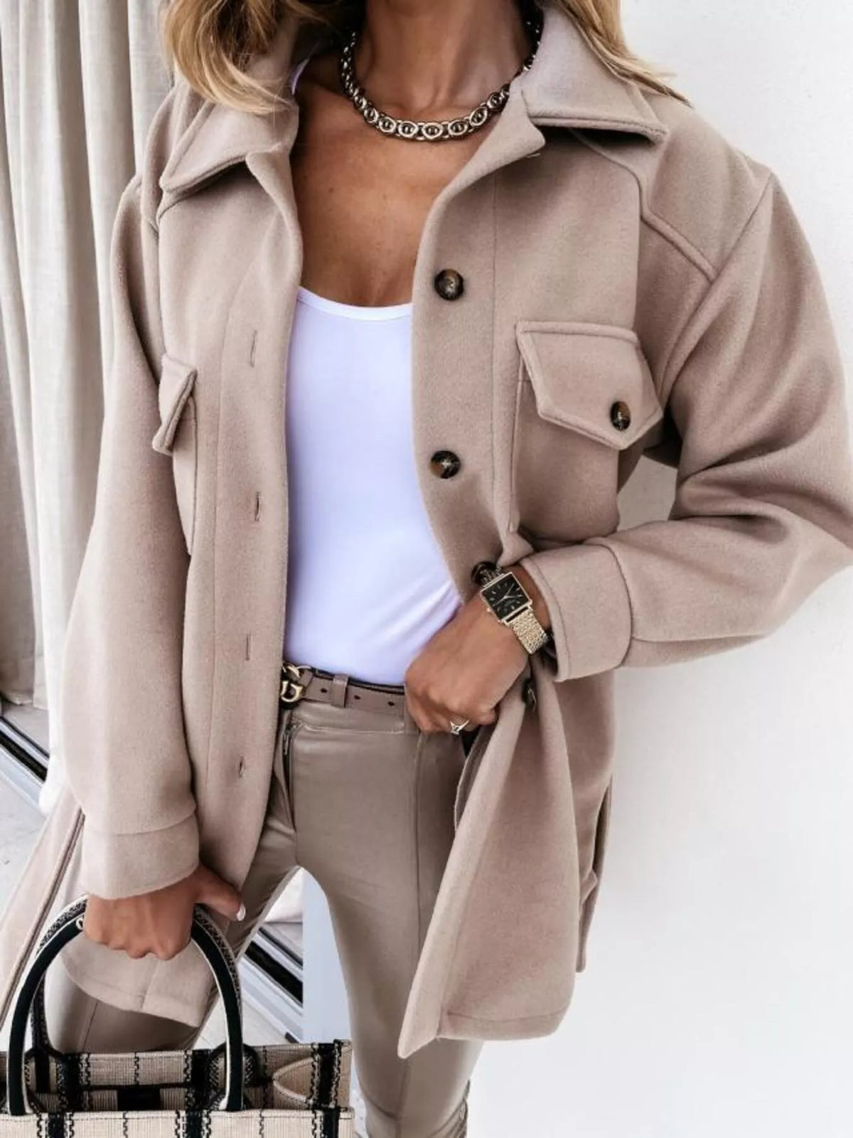 Button-down Tie Waist Coat (5)