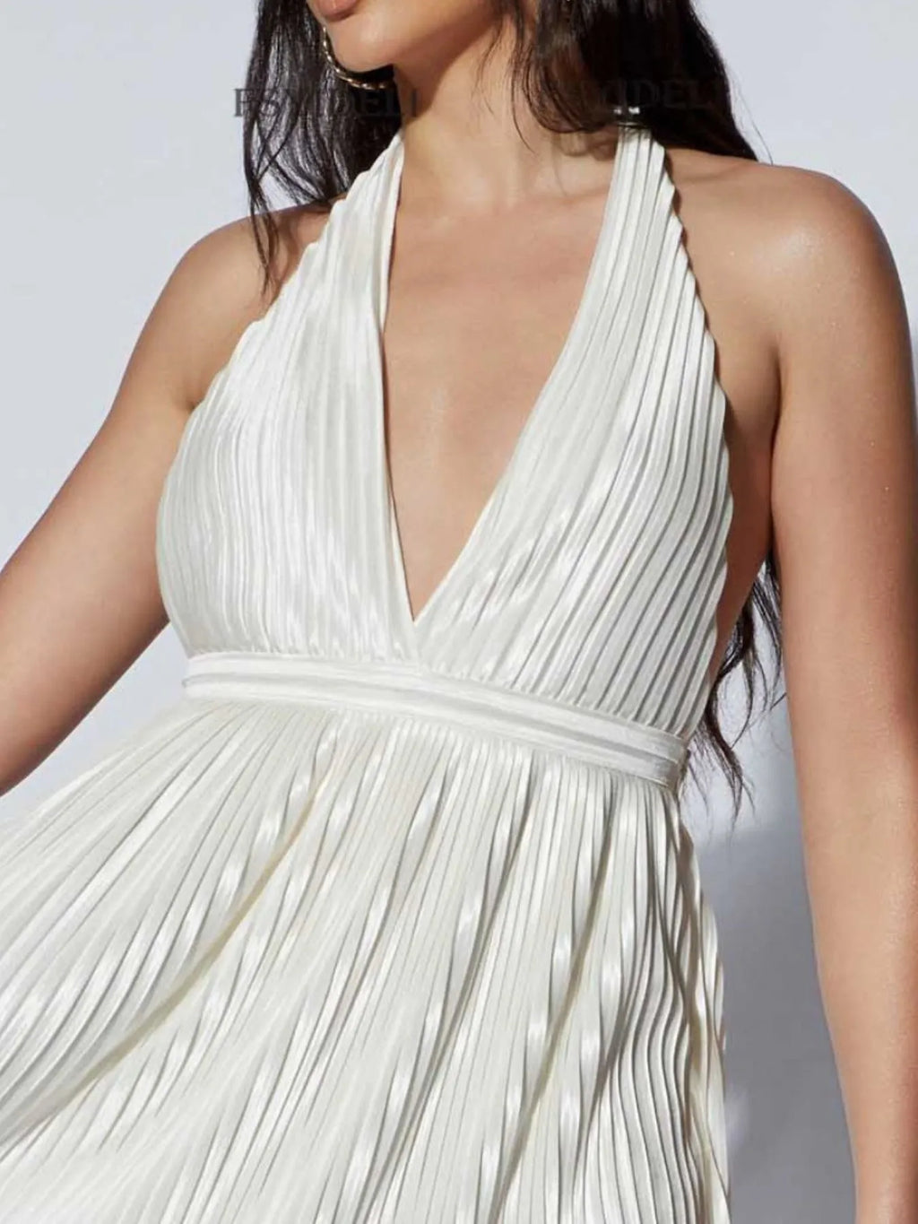 Pleated Halter Neck Mini Dress (10)
