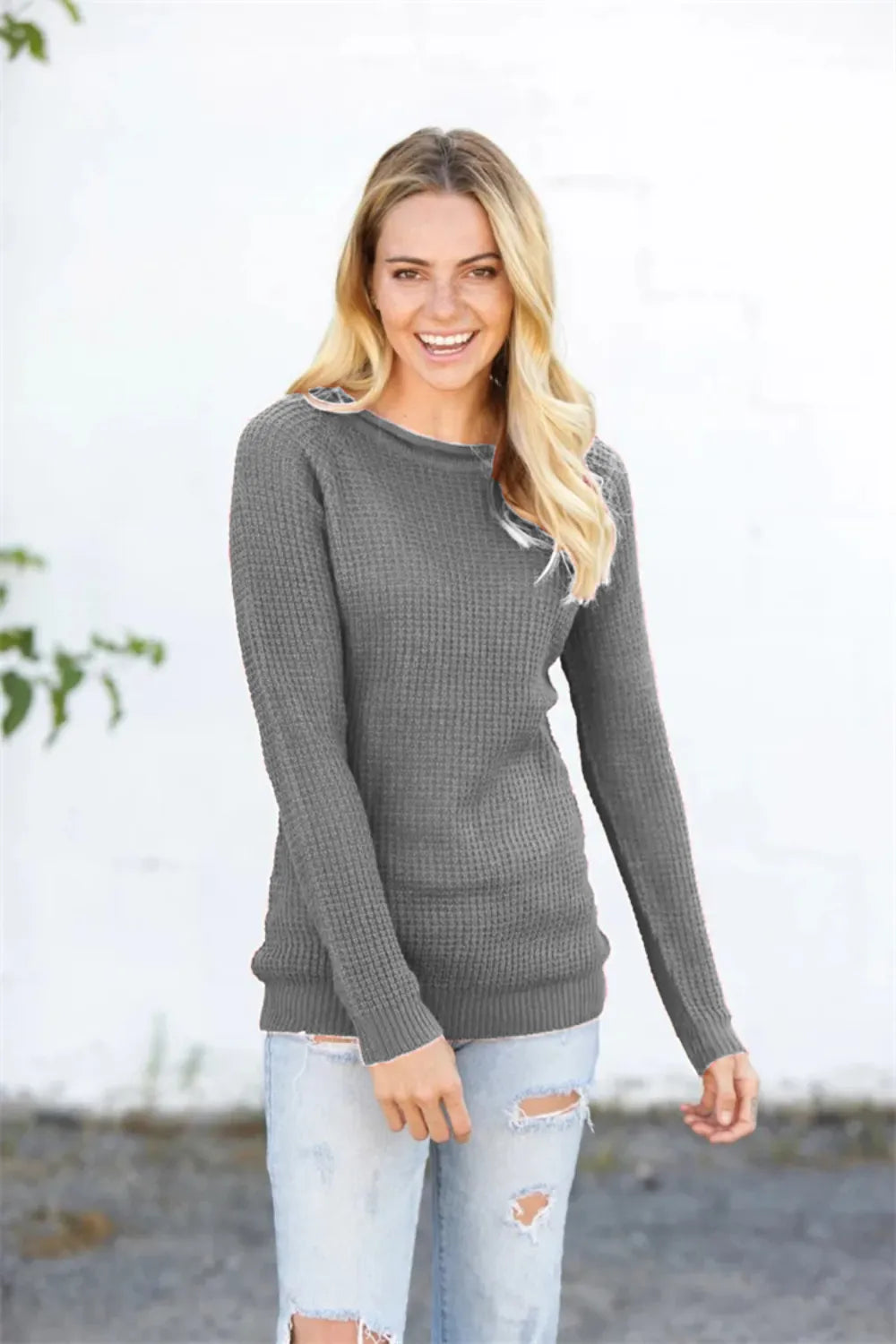 Round Neck Raglan Sleeve Sweater (8)