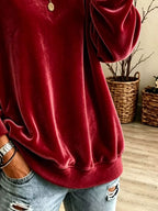 Full Size Solid Color Crew Neck Sweatshirt Plus (8)