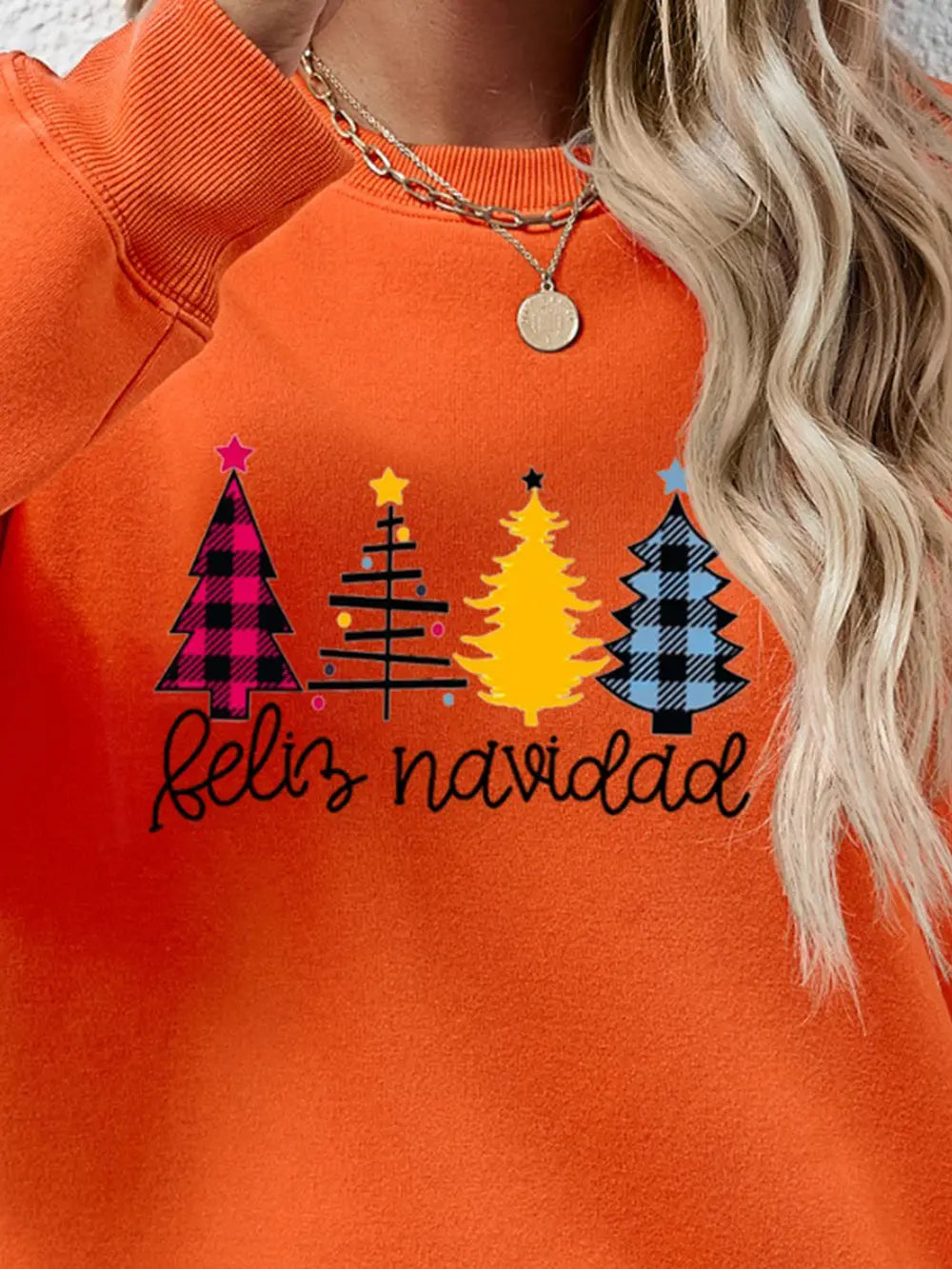 Round Neck Graphic Long Sleeve Sweatshirt (26)