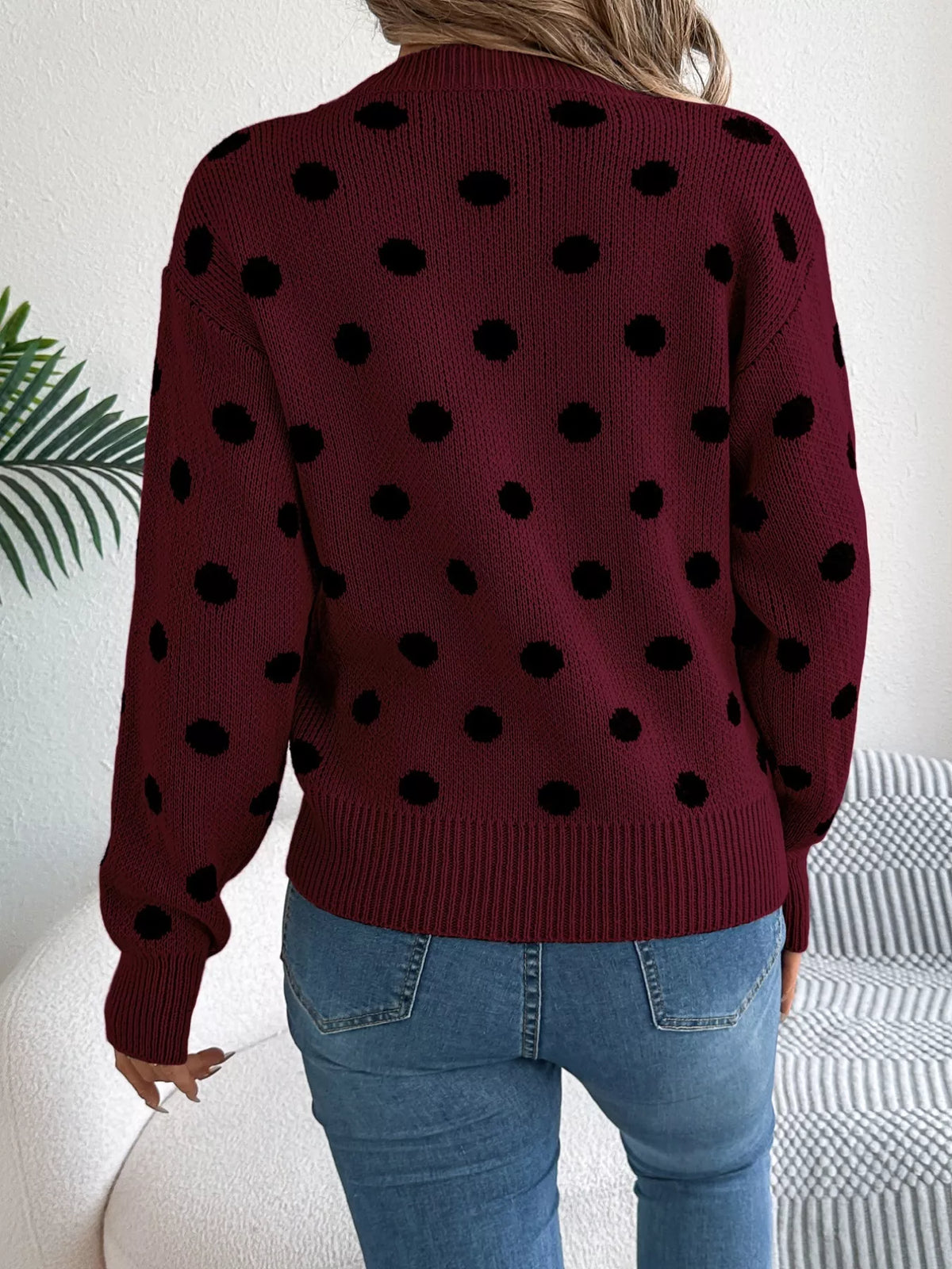 Polka Dot Round Neck Sweater (9)