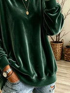 Full Size Solid Color Crew Neck Sweatshirt Plus (14)