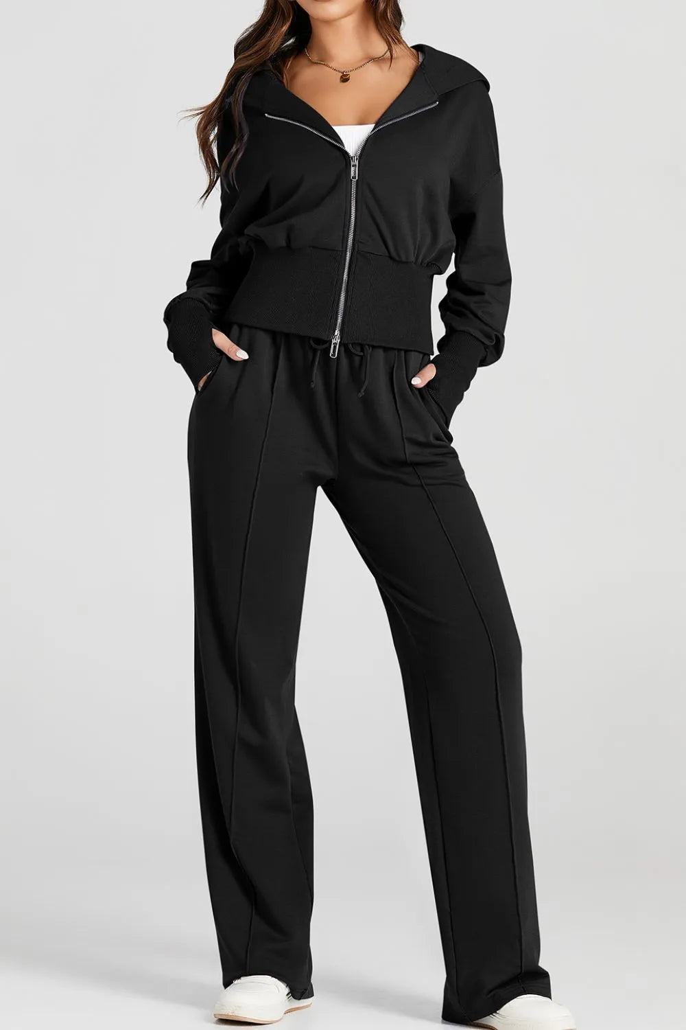 Zip-up Hoodie Pants Active Set (11)
