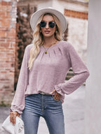 Round Neck Long Sleeve Casual T-shirt (23)