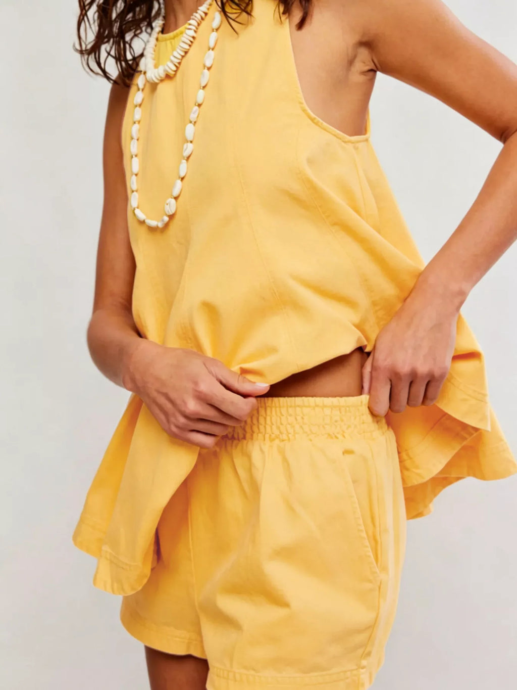 Sleeveless Top Shorts Denim Set (6)