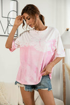 Tie-dye Round Neck Tee Shirt