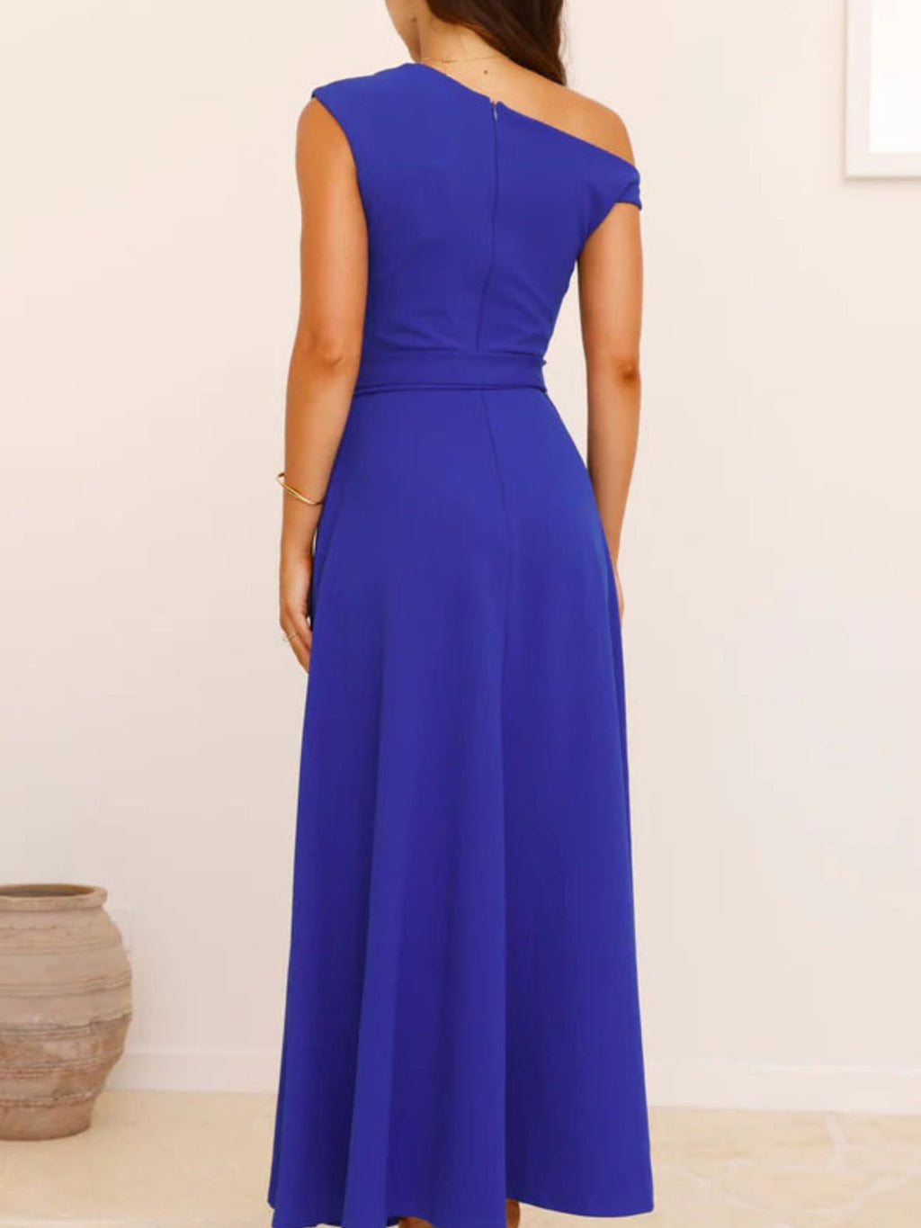 Single Shoulder Tie Waist Maxi Dress (11)