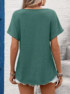 Lace Trim Short Sleeve T-shirt (16)