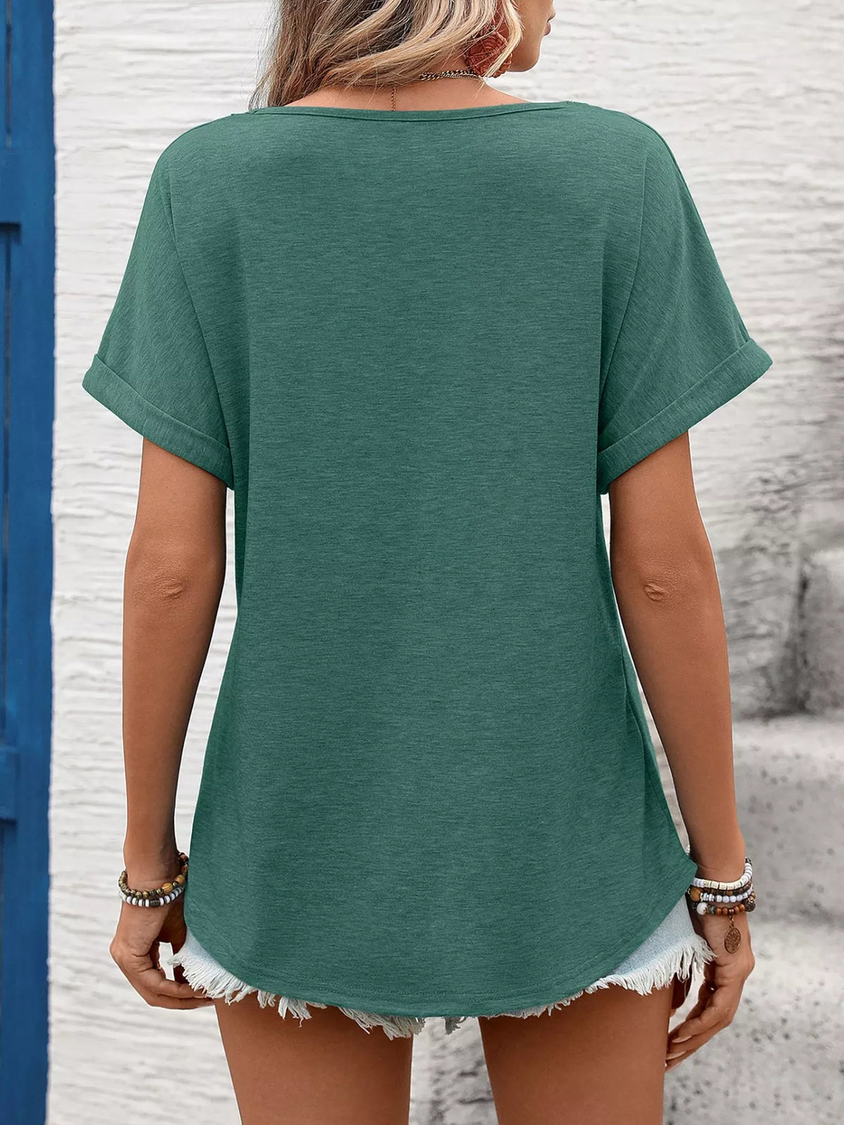 Lace Trim Short Sleeve T-shirt (16)