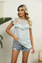 Spliced Lace Ruffled Blouse (5)