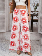 Drawstring Printed Wide Leg Pants (23)