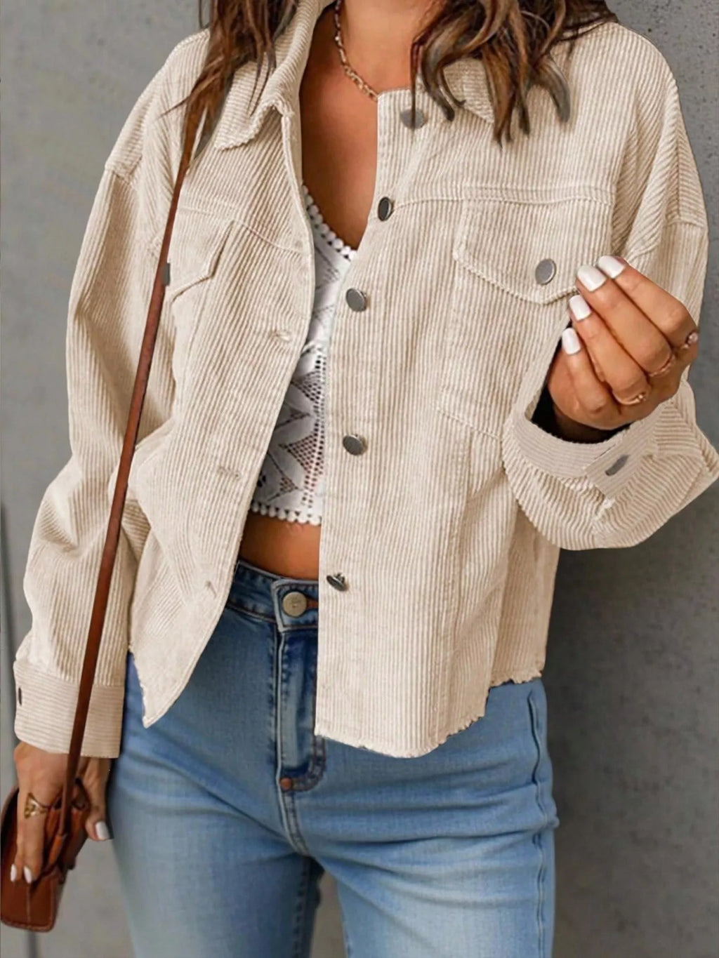Corduroy Button-down Shacket