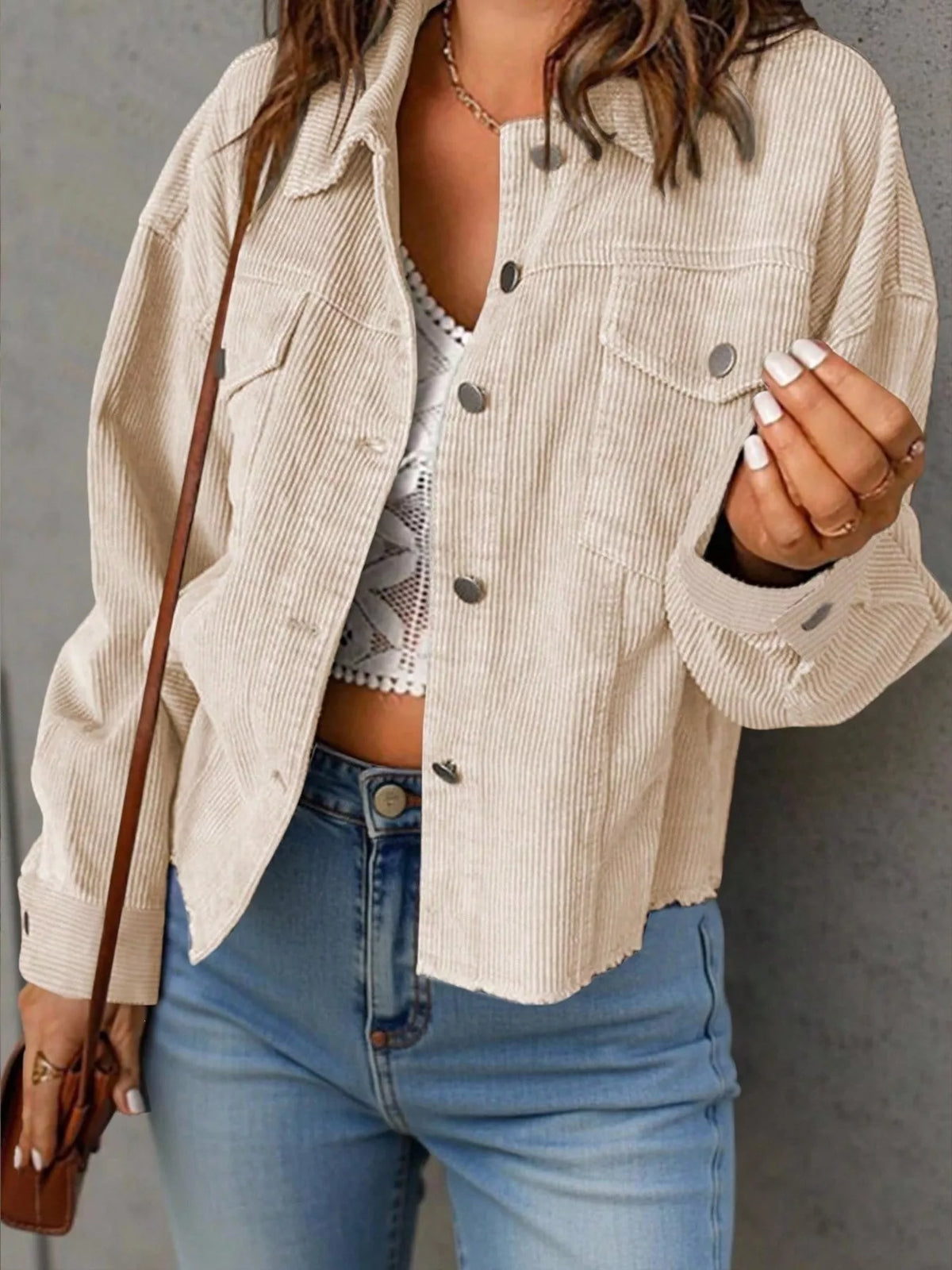 Corduroy Button-down Shacket
