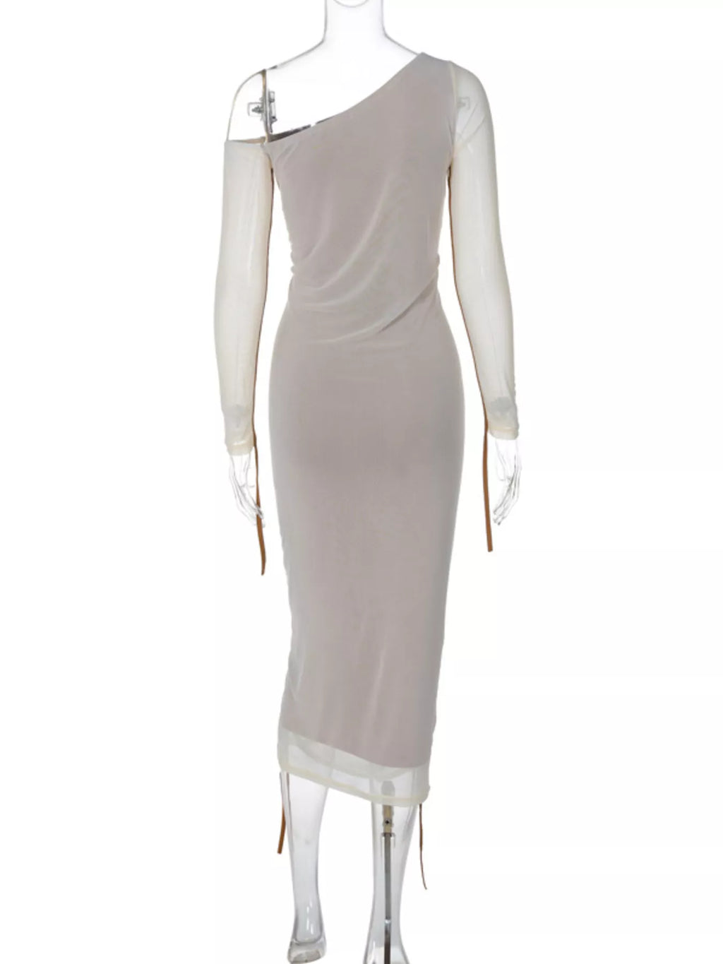 One-shoulder Ruched Bodycon Midi Dress (10)