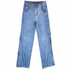 Oversized High-rise Side Wide-leg Jeans variant CJNSXZNZ01668-Blue-M|CJNSXZNZ01668-Blue-XL|CJNSXZNZ01668-Blue-L|CJNSXZNZ01668-Blue-S