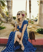 V-neck Polka Dot Dress photo 2