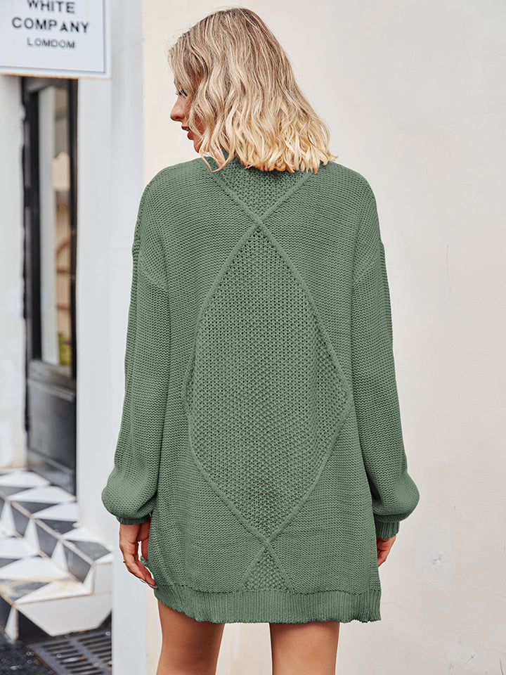 Cable-knit Long Sleeve Cardigan (11)