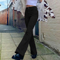 Brown High Waist Stretch Bootcut Jeans Casual Pants variant CJNSXZNZ01905-Black-S|CJNSXZNZ01905-Black-M|CJNSXZNZ01905-Black-L