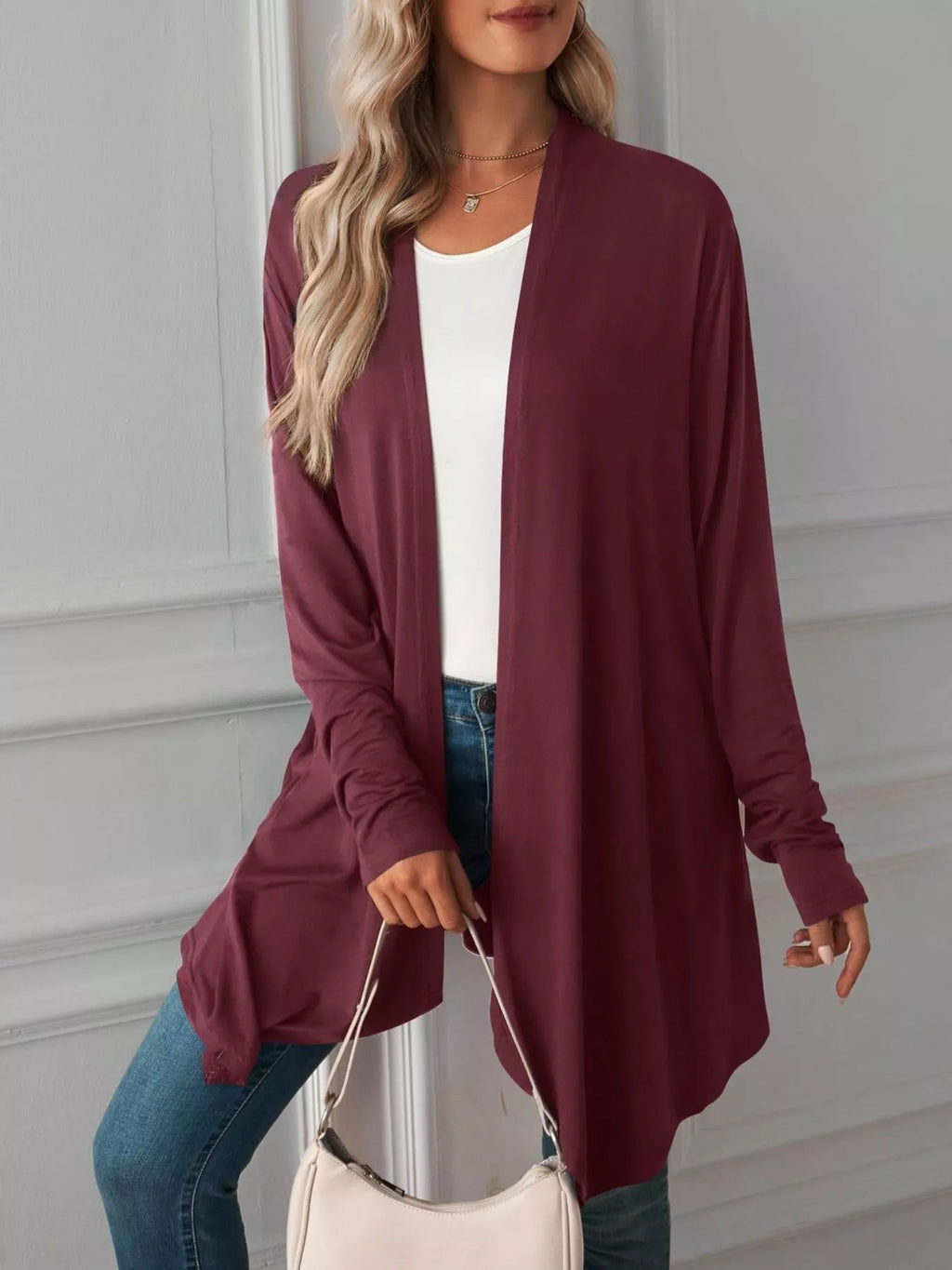 Lightweight Open Front Cardigan (15)