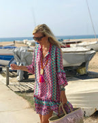 Printed V-neck Dress photo 2