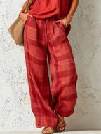 Plaid Wide-leg Two-piece Set (9)