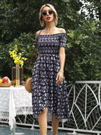 Off Shoulder Floral Slit Dress (6)