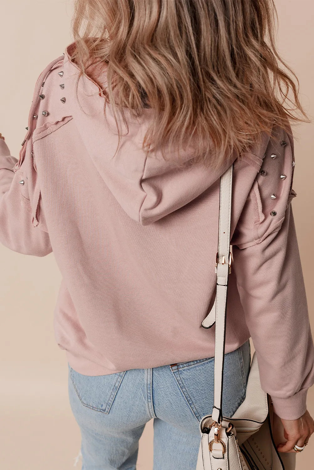 Rivet Drawstring Long Sleeve Hoodie (6)