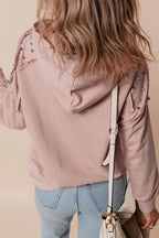 Rivet Drawstring Long Sleeve Hoodie (6)