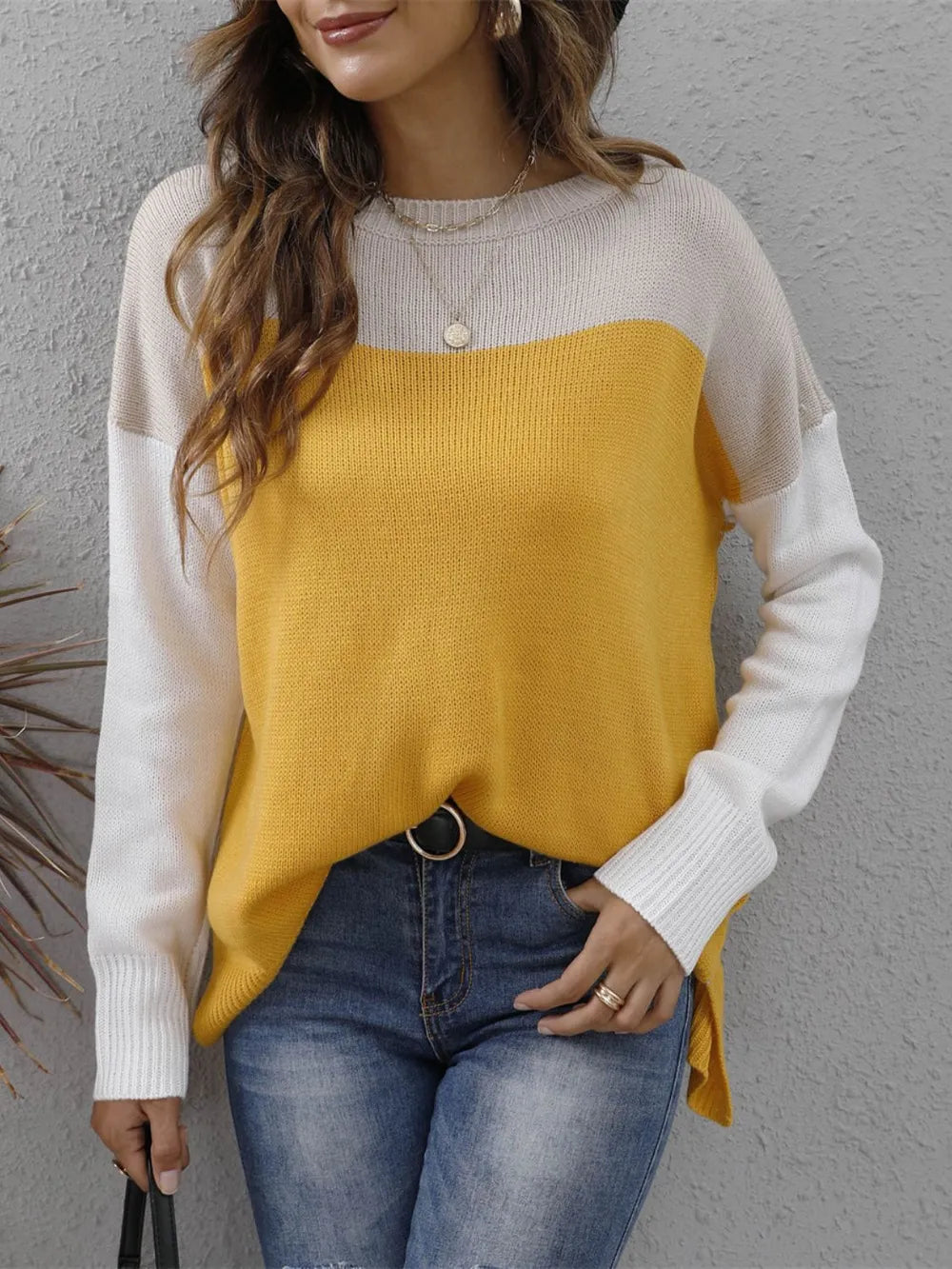 Block Round Neck Sweater (6)