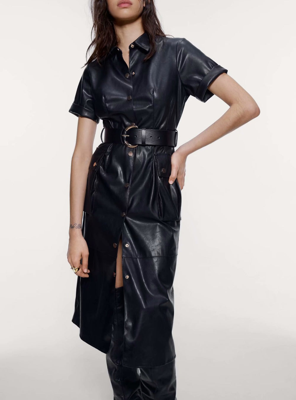 Pu Faux Leather Dress photo 2