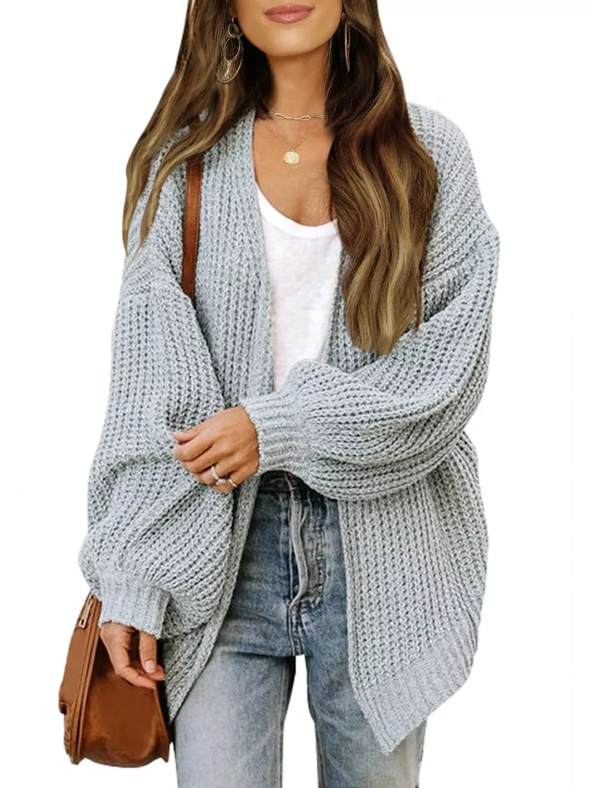 Open-front Chunky Knit Cardigan (16)