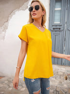 V-neck Short Sleeve T-shirt (7)