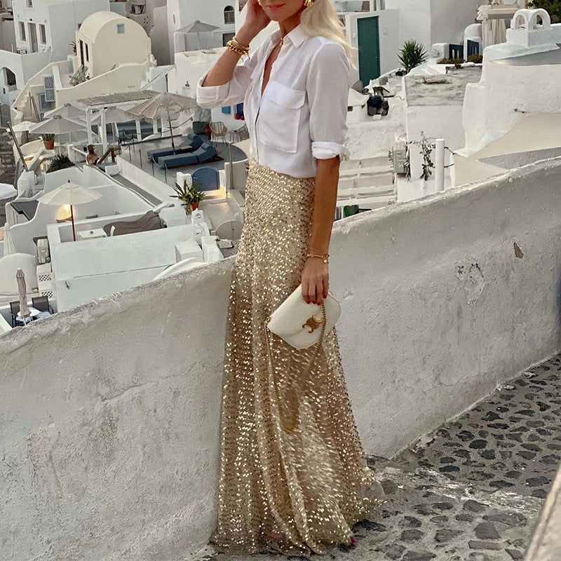 Sequin Long Skirt photo 5