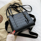 Versatile Casual One Shoulder Tote Bag variant CJBHNSNS26885-Black
